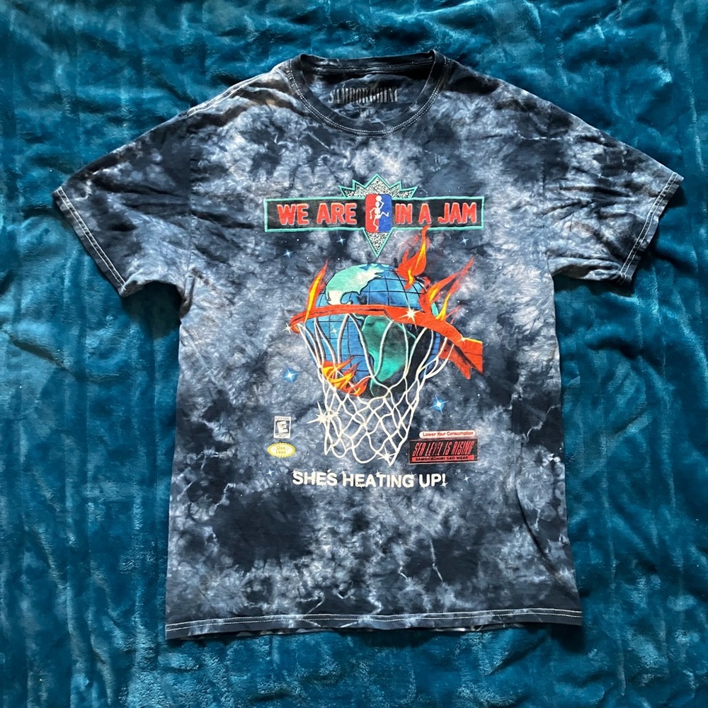Samborghini Blue Tie-Dye Graphic Tee